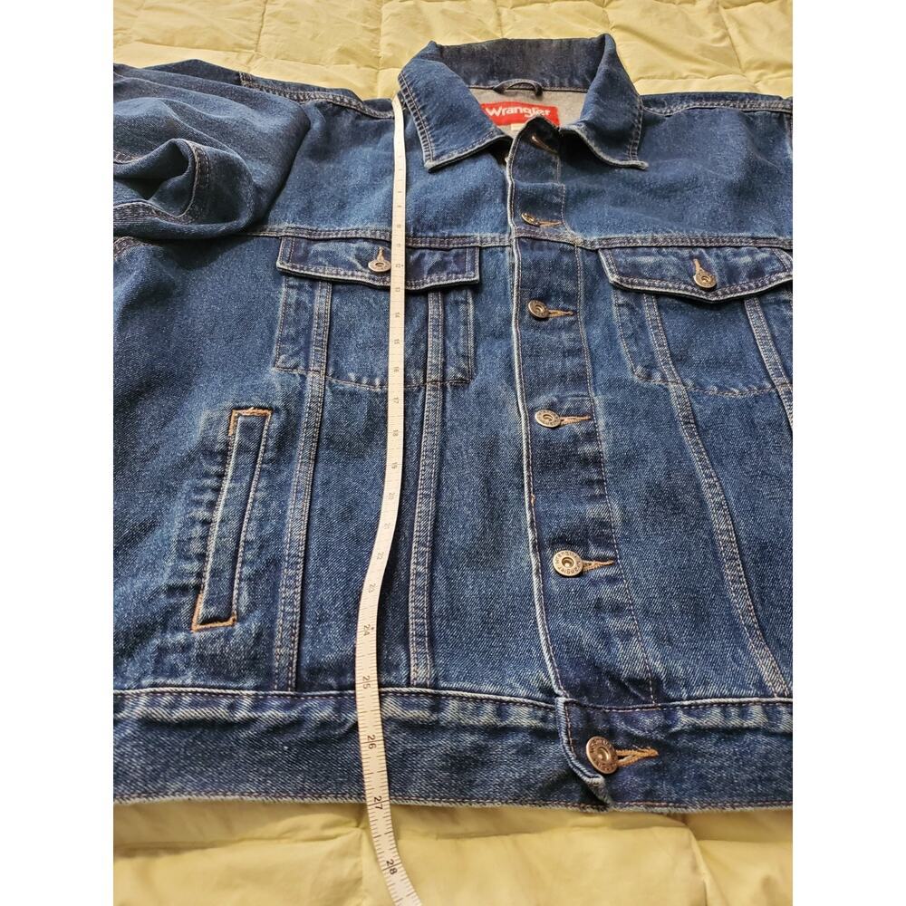 Wrangler Denim Trucker Jacket Mens 2X Blue Cotton Button Front Classic Jean - Picture 6 of 11